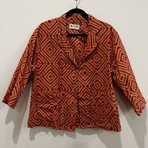 marketplace handwork of india One Bottom Jacket Sz L Lightweight Geometrical